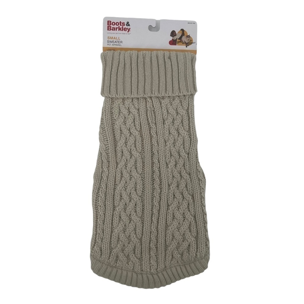 NWT Boots And Barkley Cream Pet Dog Cat Sweater Size Small